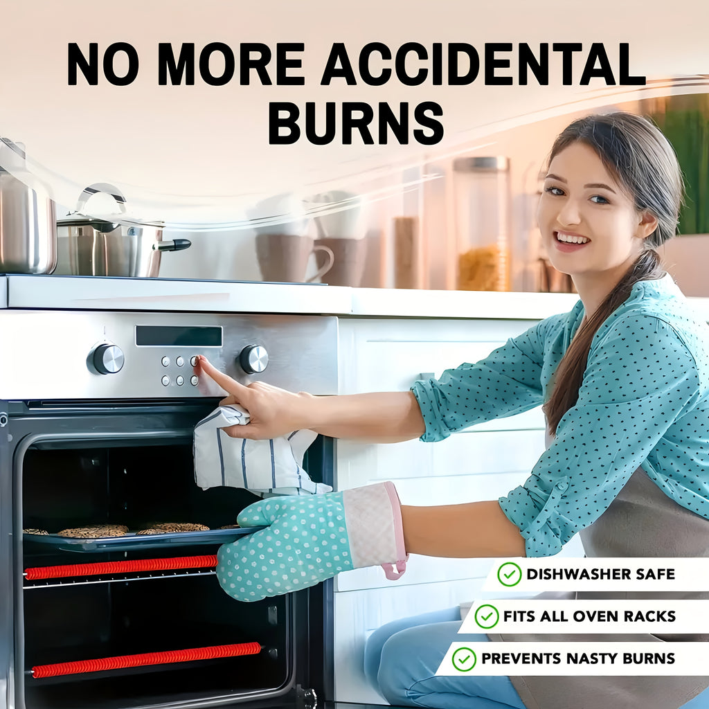 2/3 Pack Silicone Oven Rack Edge Protectors | Heat-Resistant, 14 Inch, Burn Protection, Oven-Safe Kitchen Tool, TIGERPOWER RV Kitchen Stove Enhancement Gear