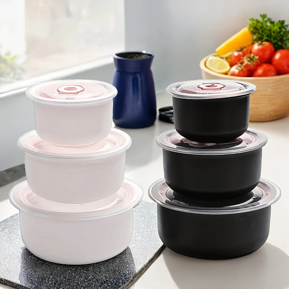 3 Pack Sealed Food Storage Containers, Fresh Keeping Small Bowls, Multi-size Airtight Food Containers