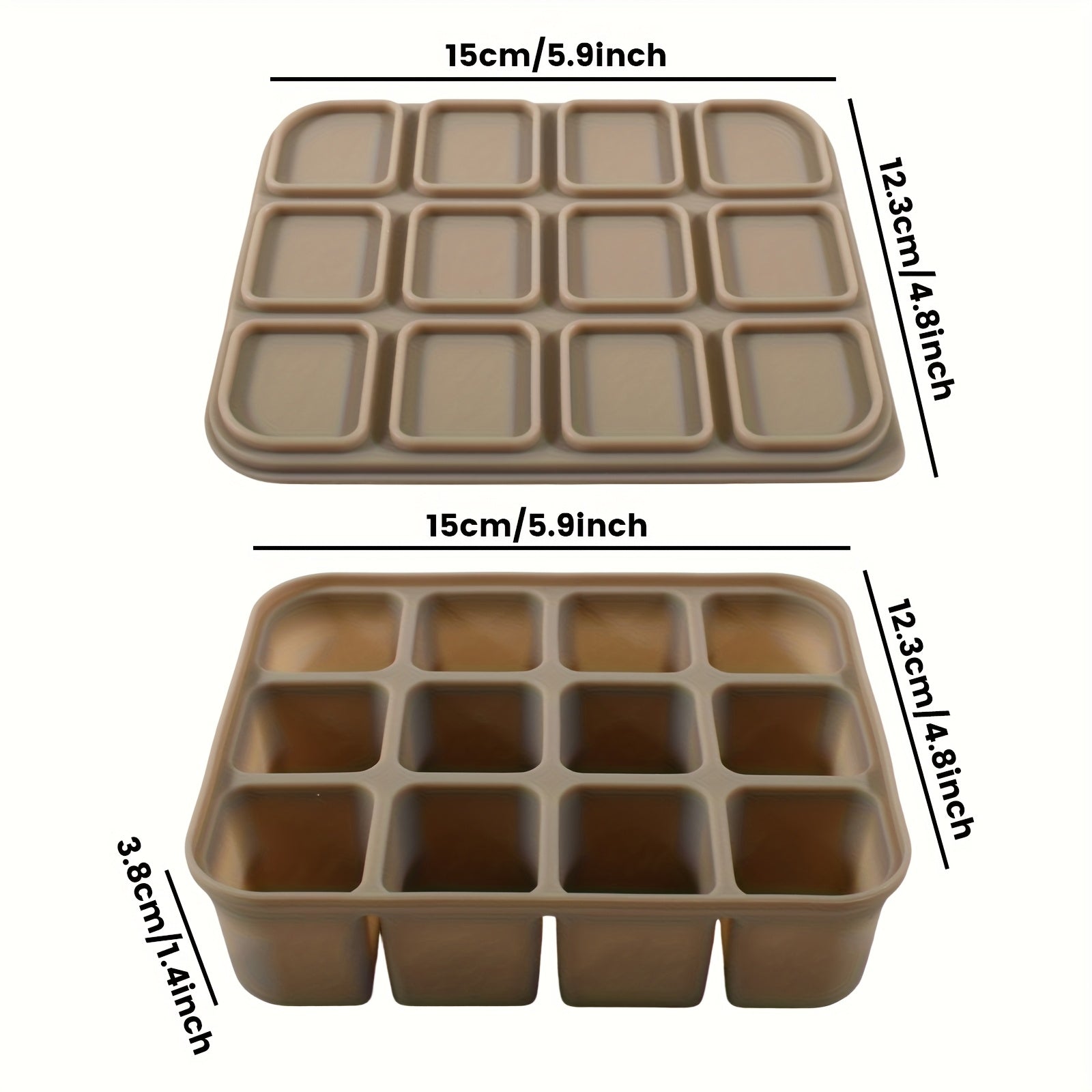 12 Grid Silicone Ice Tray With Lid, Flexible Easy Release Mold, For Cocktail Whiskey Broth Meal Prep, Reusable Dishwasher & Oven Safe