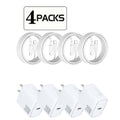 20W PD Fast Charger 4-Pack & 6-Pack Available, USB C Wall Charger with 6ft Cord for iPhone 16/15 Series, iPad, Samsung S25 Ultra, Tablets & More
