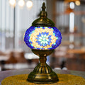 Three-color adjustable handmade Moroccan mosaic table lamp - unique artistic metal base glass bedside night light, bulb included, suitable for bedroom, living room decoration