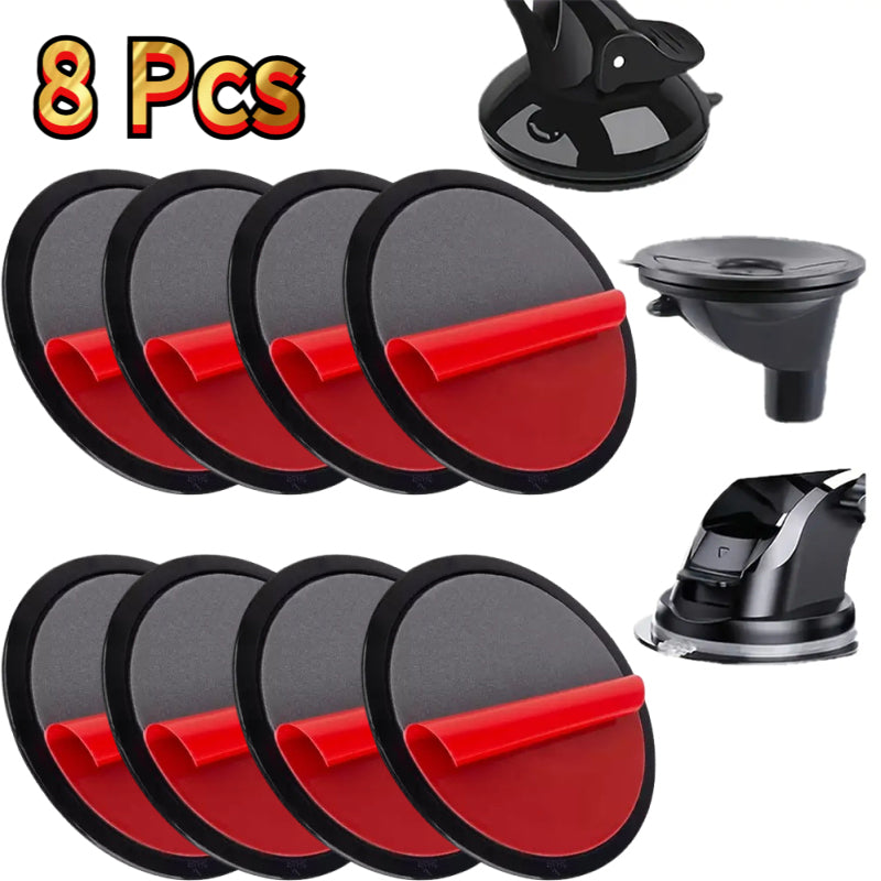 1-Pack / 3-Pack / 8-Pack Dashboard Adhesive Mount - Round Sticky Suction Cup Base Adapter Plate for Dashcam, Tomtom GPS, Smartphone Console, Car Phone Holder, GPS Suction Cup Mount Accessory, for Self-Adhesive Suction Cups