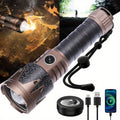 SKYFIRE Mini Flashlight Powerful LED Light Unique Pattern Effect Retractable & Zoom Function 6 Levels Brightness Adjustment Ideal for Outdoor Camping Farm Patrol