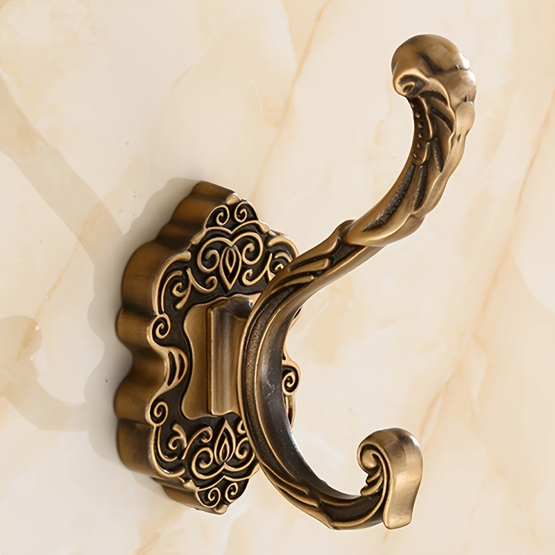1/2Pcs Antique Brass Toilet Paper Holder - Elegant Wall Mount Vintage Tissue Dispenser, Self-Adhesive Installation - Bathroom Accessory