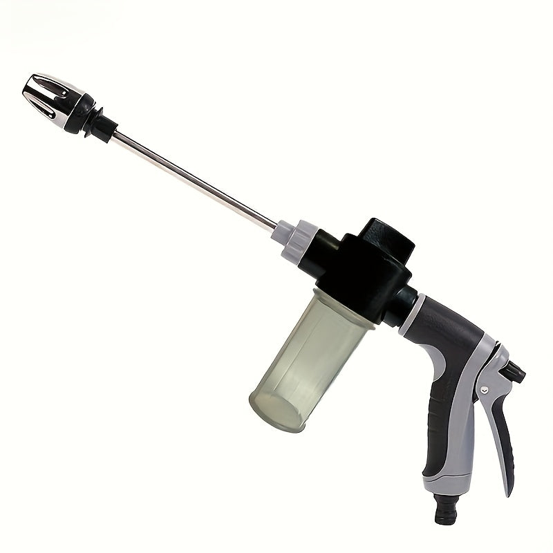 1 Portable High Pressure Car Wash Spray Gun - Durable Plastic 3/4" & 1/2" Quick Connect Adapter Multifunctional Garden Hose Nozzle with Adjustable Function, Christmas & Halloween Gift for Car, Home and Garden