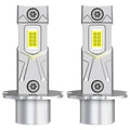 2-Pack H3 LED Headlight Bulbs Canbus System Compatible High Beam 6000K White Light Car LED Fog Light Driving Light 12V Mini Design Suitable for Car Headlight Driving Illumination