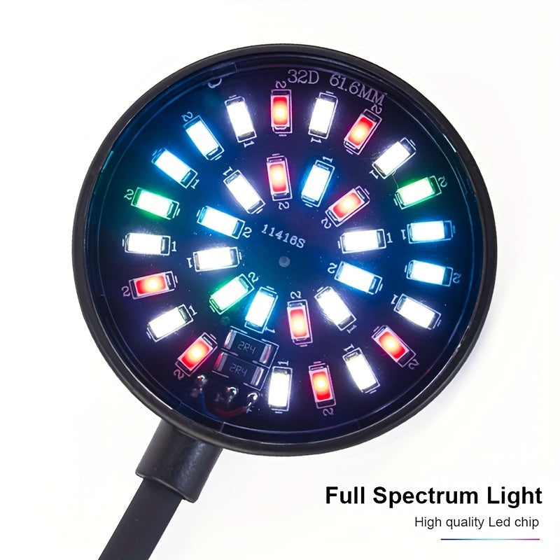USB Aquarium LED Light, Clip-On Fish Tank Lamp, Full Spectrum Dimmable Plant Grow Light, 360° Rotatable Decorative Lamp