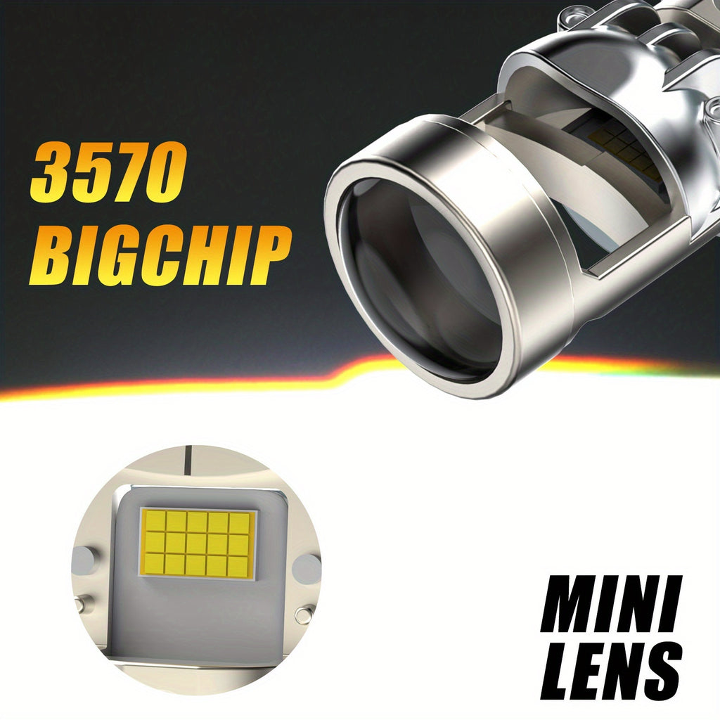AILEO 前照灯 30000LM H8 H9 H11 LED CANbus 迷你透镜 汽车摩托车通用 6000K 白光 远近光灯