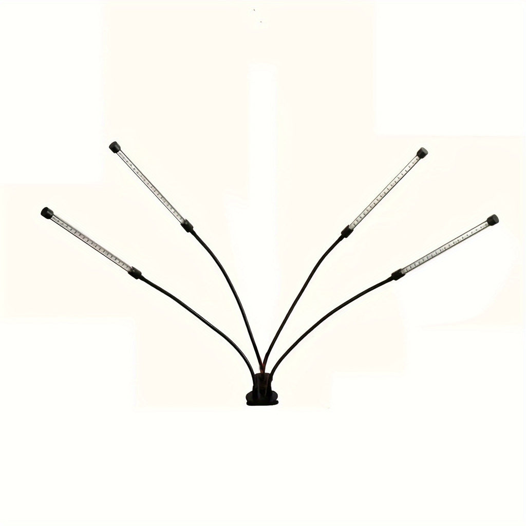 Indoor plant grow light, 4/5/6 heads optional, dual installation modes + 10 brightness levels, 3/9/12 hour timer, adjustable gooseneck, universal for vegetables, flowers, and green plants