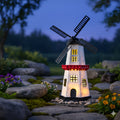 One Piece Windmill Lighthouse Statue Light, Solar Powered Glowing Lighthouse-Like Decorative Ornament with Windmill, Perfect for Outdoor Courtyard Patio Lawn Pathway Garden Tabletop Festival Decoration Ornament Christmas