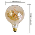1-pack, vintage Edison LED bulb, large globe G40 spiral LED filament bulb, 2300 Kelvin warm light, 4 watt dimmable, 120V E26 decorative bulb, golden tint glass, globe bulb, amber glass bulb