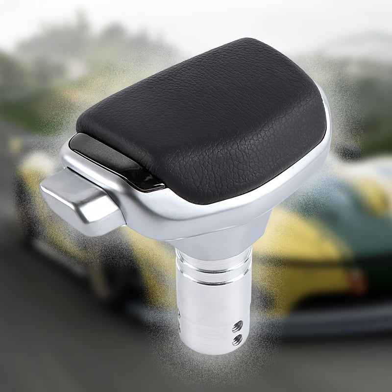 This Gear Shift Knob Features an Alloy Cover and Lever-Style Design, Paired with a PU Leather Shift Boot, Suitable for Most Automatic and Manual Transmission Vehicles