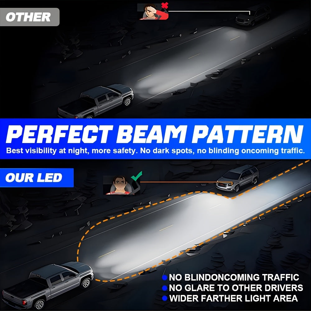 2-Pack H4 9003 HB2-QB070 50000 Lumens LED Projector Headlight with Cooling Fan, Car High/Low Beam Bulb 12V, Night Driving, Compact Design, Energy Saving Bulb, Night Commute, Suitable for Car Owners, No Battery Included