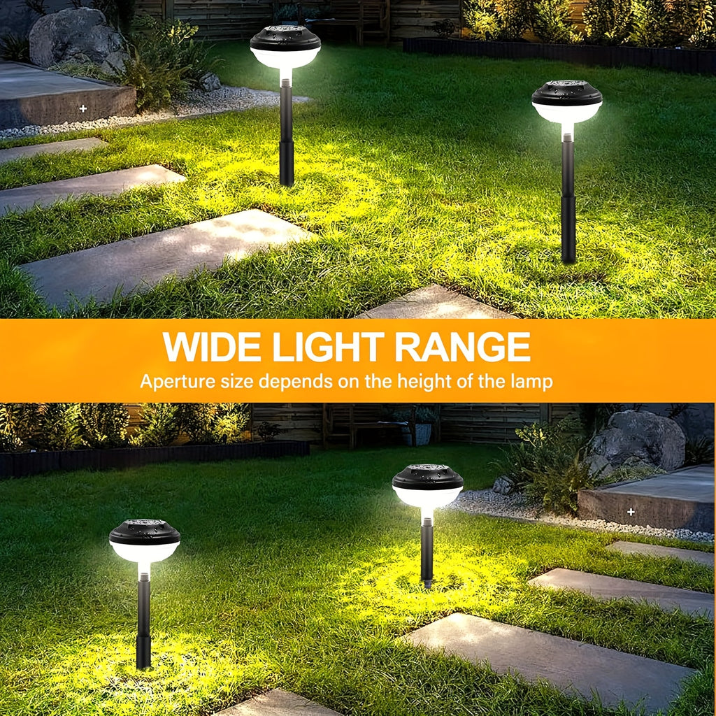 6-Piece Outdoor Solar Light, Bright LED Lighting, IP44 Waterproof, Smart Light Sensor (Color Light / Warm Light 2-in-1), Suitable for Courtyard, Garden, Lawn, Path, Walkway, Christmas Landscape Lighting and Outdoor Lighting, Christmas Gift