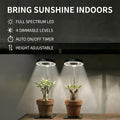 2Pcs Modern 720° Magnetic Indoor Plant Grow Light, Full Spectrum Sun-Like LED Lamp, Auto Timer, Height & Brightness Adjustable for Living Room Office Home Plant Decor