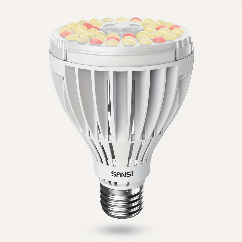 SANSI 30W 3000 Lumens LED Grow Light Bulb, PAR25 Full Spectrum with Optical Lens High PPFD, 5000K Daylight, 25,000 Hours Lifespan Indoor Plant Lighting