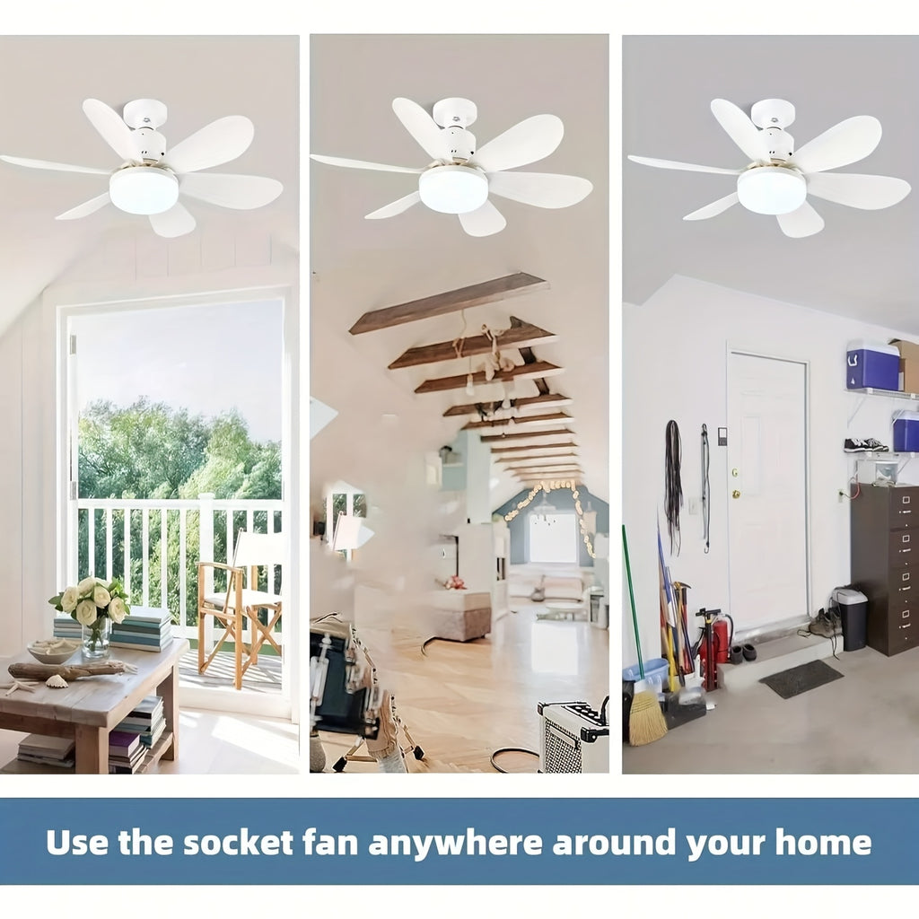 1pc Modern Remote Ceiling Fan Light, 3000K-6500K Dimmable Color Changing, Quiet E26/E27 Easy Install, Small Base Bulb Replacement, for Bedroom Kitchen Living Room