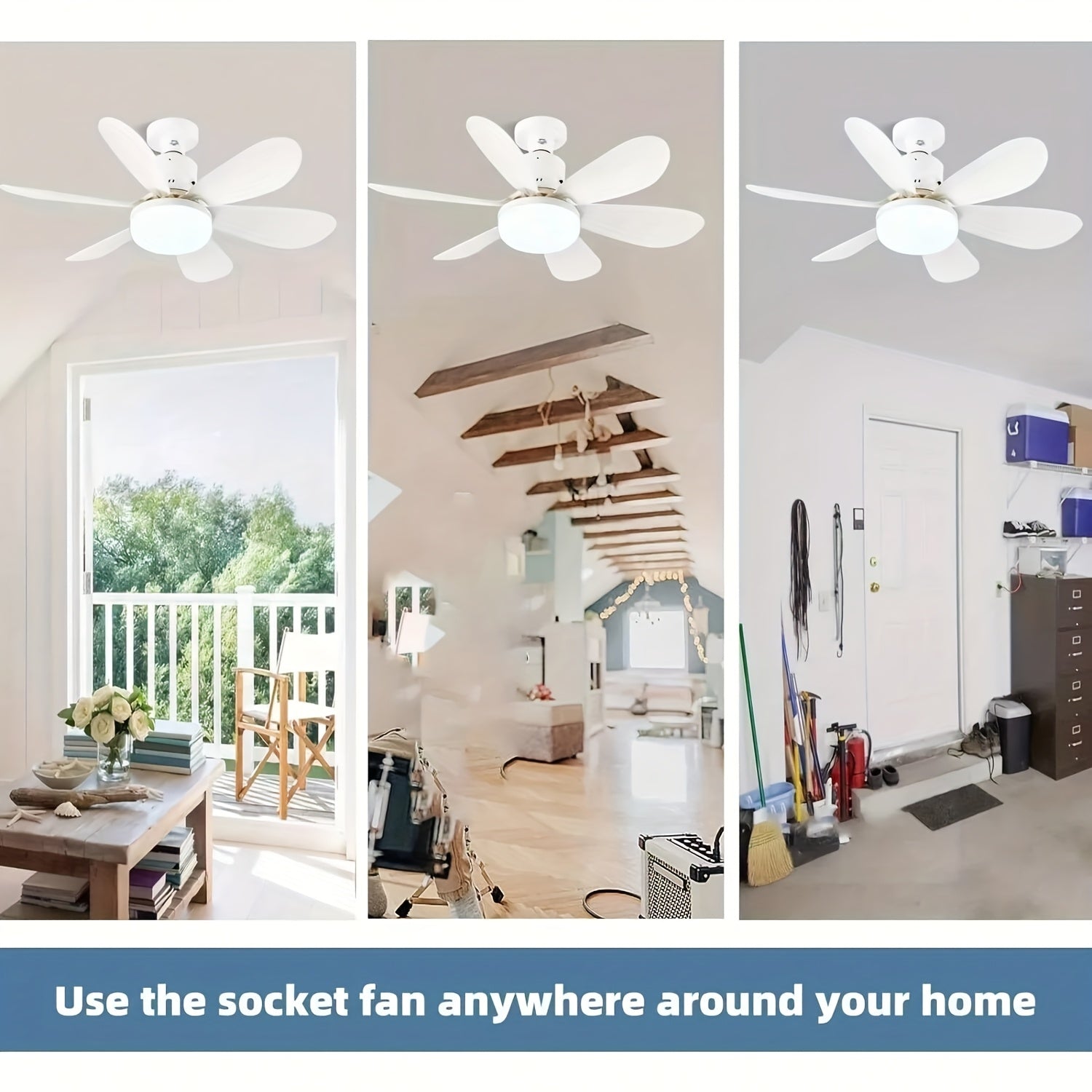1pc Modern Remote Ceiling Fan Light, 3000K-6500K Dimmable Color Changing, Quiet E26/E27 Easy Install, Small Base Bulb Replacement, for Bedroom Kitchen Living Room