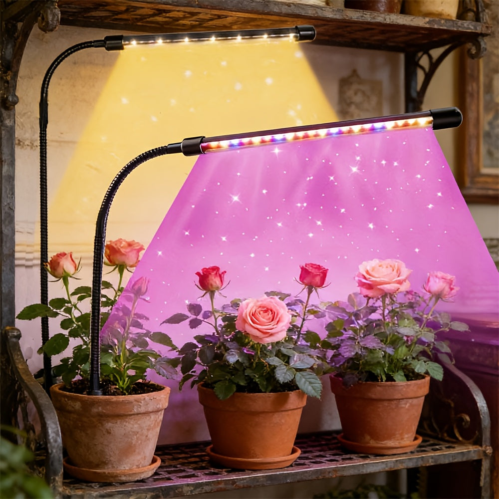 1 Set 3-Color Switchable Spectrum LED Plant Grow Light, Timing & Dimmable Indoor Potted Plant Supplement Light, Plug-in Red Blue Yellow 3 Colors Seedling Grow Light