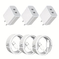 for iPhone 15 Charger Fast Charging, 3Pack 20W Dual Port USB C Charger Block with 10ft Long USB C to C Charging Cord Compatible for iPhone 15/15 Plus/15 Pro/15 Pro Max, iPad Pro/Air/Mini