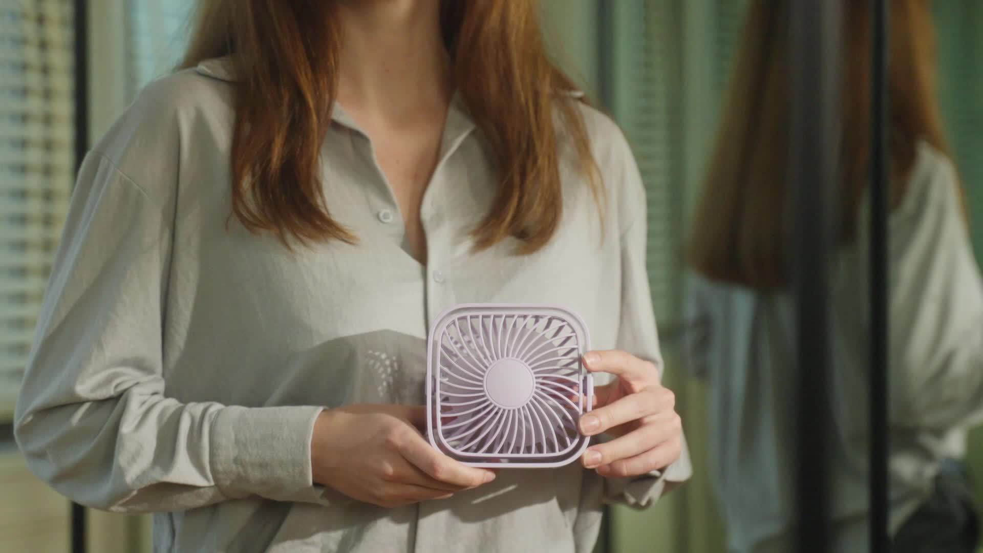 RV Fan, TOPK K51 Mini USB Desk Fan, Premium Brushless Motor, Quiet Operation, High Airflow, Elegant Design, Perfect for Bedroom or Personal Use on Small Tables
