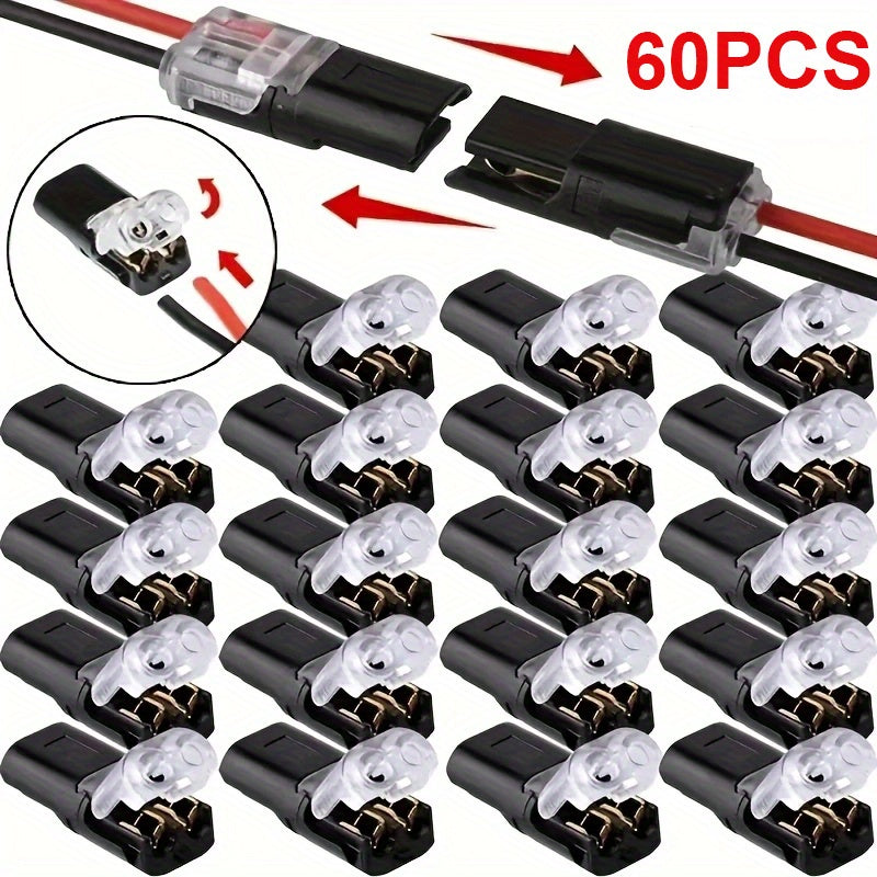 Black Terminal, 1-Pin 2-Pin Plugable Universal Quick Splice Connector