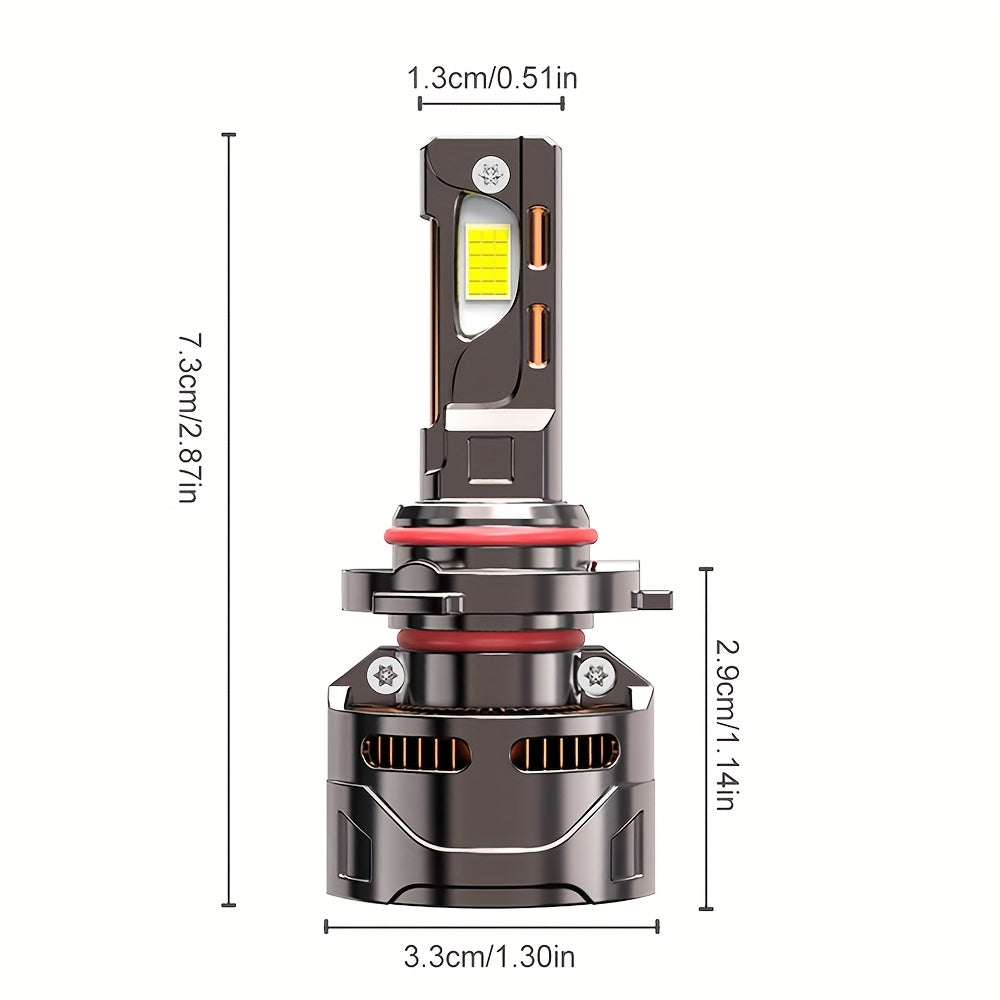 2pcs High Quality LED Lamp 9006/HB4-QK008 H4/H7/H1/H4/9003/HB2/H11/H18/H16/9012/9005, 60000 Lumens, 7500K, 300W, 950% Brightness, 360° Beam Angle, 9570 Chip, High-Performance LED, Car LED Light, 12V