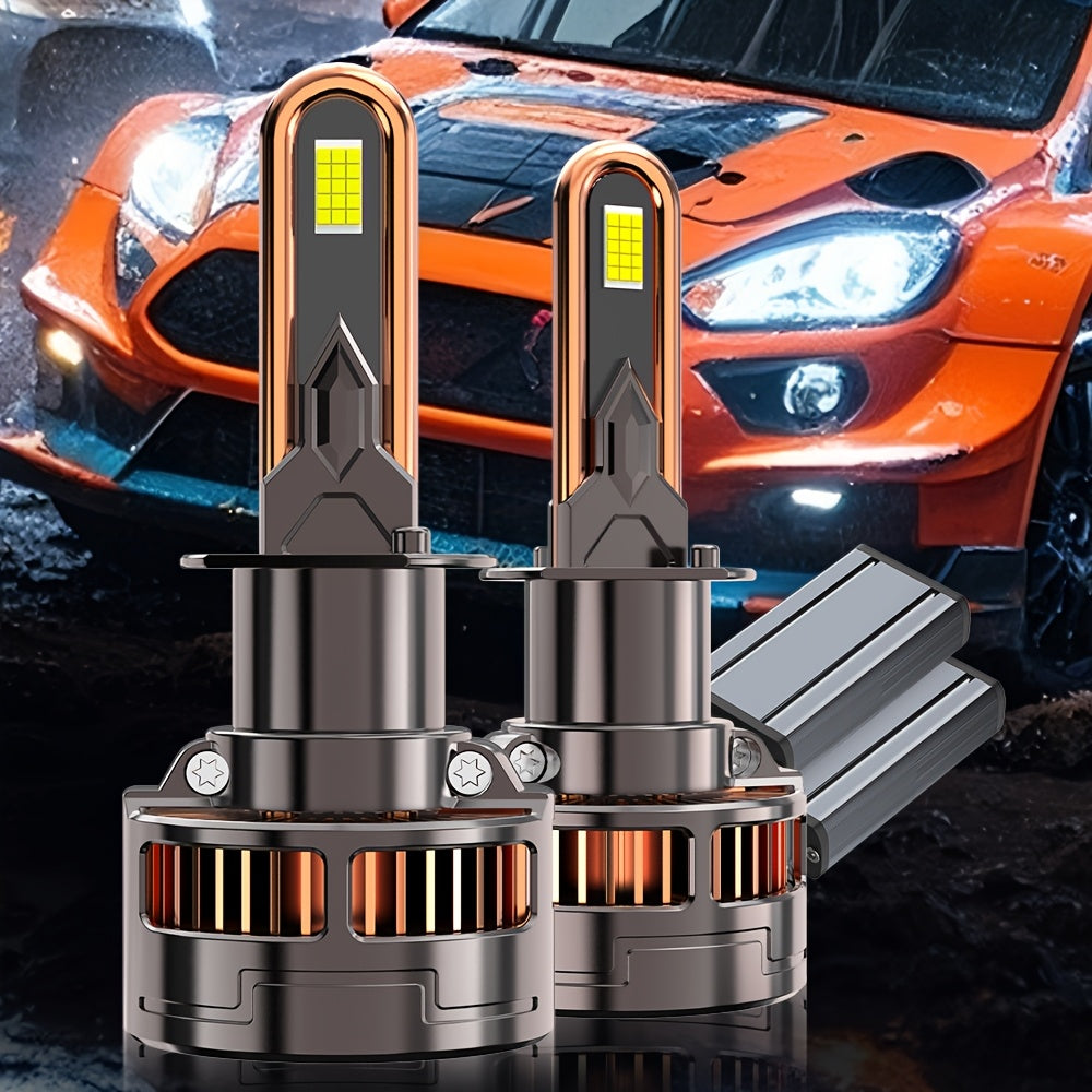2pcs 58400 Lumens CANBUS Car LED Headlight Bulbs, 7500K Pure White Light, Compatible with H16/H11/H9/H8 9005/HB3 9006/HB4 9012/HIR2 Sockets, No Decoding Needed, 9570 CSP Chip, Easy Installation