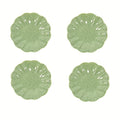 Set of 4, Ceramic Orchid-Shaped Design 6-Inch Plates in White / Pink / Off-White / Light Blue, Perfect for Soy Sauce, Vinegar, Hot Pot Dip, etc. – Exquisite Small Seasoning Dish, Heat-Resistant