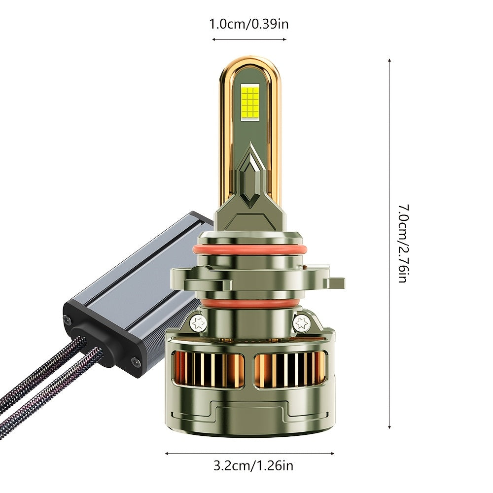 2PCS LED Headlights, Plug-and-Play, Compatible with H1, H4/9003/HB2, H7/H18, H16/H11/H9/H8, 9005/HB3, 9006/HB4, 9012/HIR2, 7500K Color Temperature, 58300LM, 350W High Power, for Low Beam and High Beam Applications. A65