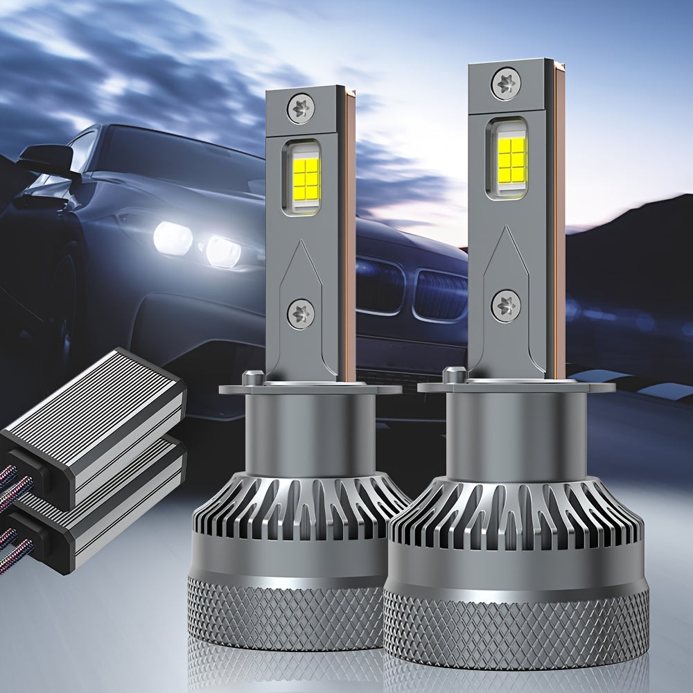 2pcs H1 H4/9003/HB2 H7/H18 H16/H11/H9/H8 9005/HB3 9006/HB4 9012/HIR2 LED 汽车大灯，800%高亮度 3570 CSP 芯片 240W 28400LM 远近光雾灯快速散热 即插即用，不含电池.O130