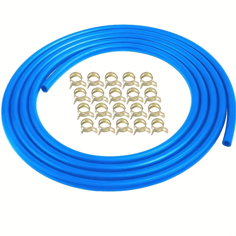 1 Piece Flexible Fuel Hose with 20 ID Hose Clamps - For Auto Parts & Small Engines - Suitable for Fuel Line Repair, Dirt Bikes, etc., Fuel Hose Repair | Flexible Fuel Hose | Durable Fuel Hose