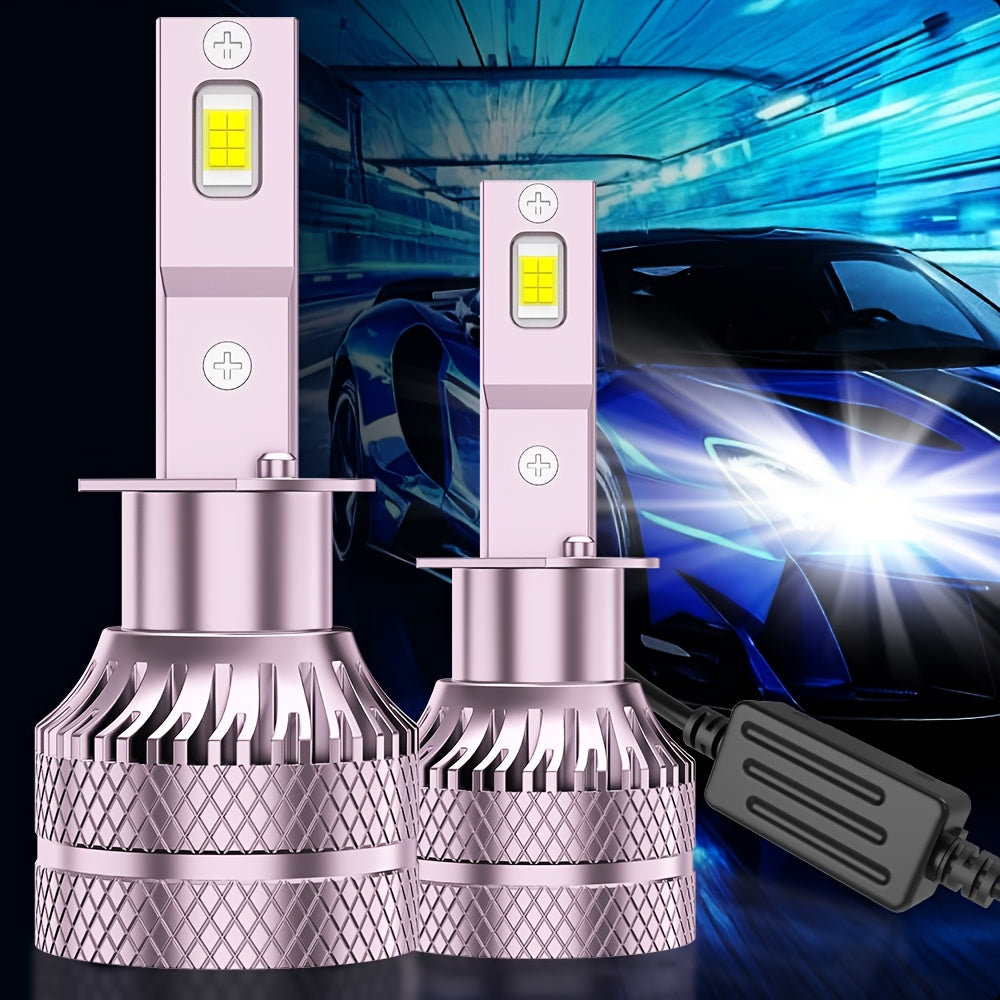 2 LED Headlight Bulbs, 26400LM High Brightness, 6500K Cool White Light, 360° Beam Angle, Plug-and-Play, with External Driver, Compatible with H11/H8/H9, 9005/HB3, 9006/HB4, 9145, Car Lighting Upgrade