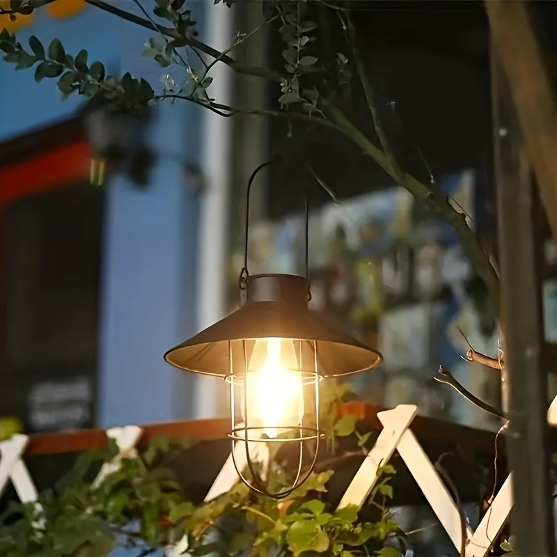 Solar Wrought Iron Courtyard Pendant Light Garden Landscape Lamp Courtyard Garden Balcony Decorative Chandelier Solar Courtyard Decorative Art