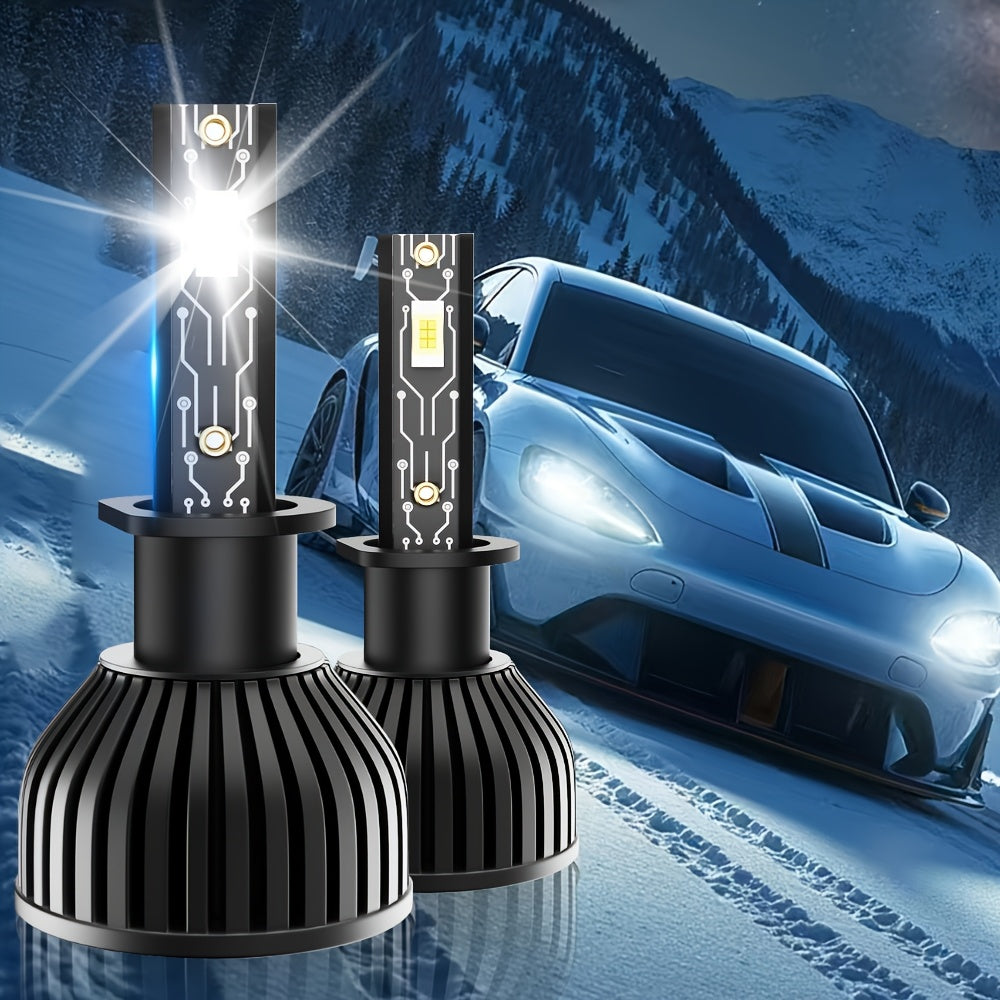2 High Power Super Bright LED Bulbs H4/9003/HB2-C045 H7/H18/H1/H4/9003/HB2/H11/9005/H16/H9, 20000 Lumens, 6500K, 360° Beam Angle, Car Headlights, Plug-and-Play, 12V