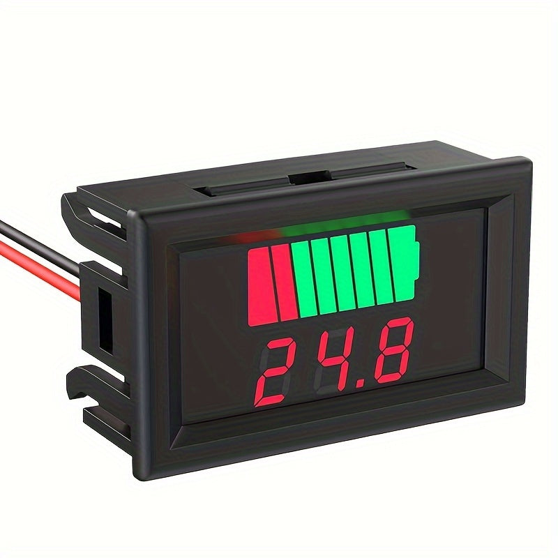 Battery Charge Level Indicator 12V 24V 36V 48V 60V 72V – Battery Capacity Tester, LED Display Voltmeter for Cars, Golf Carts, Forklifts & Electric Vehicles