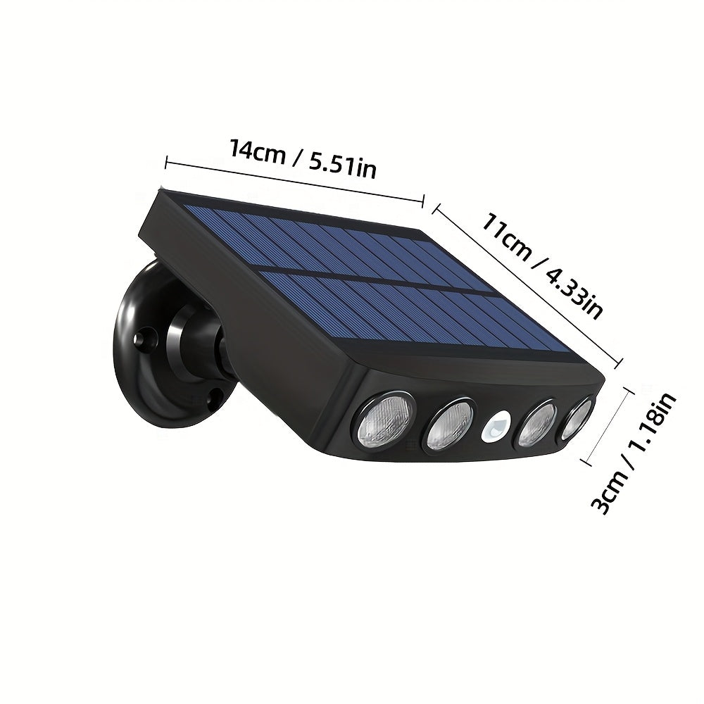 1 Warm/White Light Outdoor Solar Simulation Security Light, Garden Security Light, Garage Lighting, 1200mAh, Square Security Light, Dusk-to-Dawn with Motion Sensor, Perfect for Courtyard Garden Street Lighting