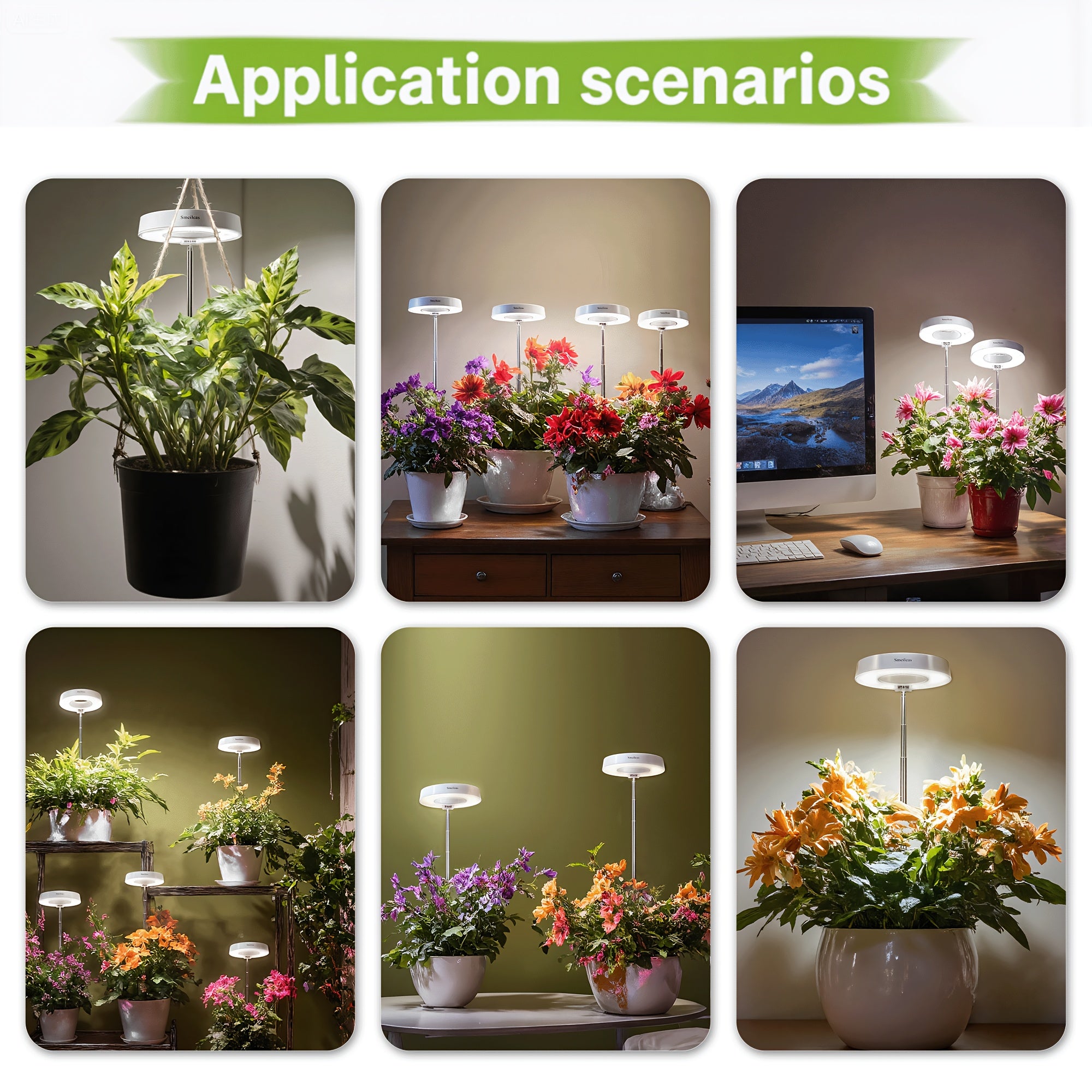 2-Pack Plant Grow Light, Full Spectrum, 3/6/9H Auto Timer, 4-Level Dimmable, Height Adjustable, Ideal for Small Potted Plants, Gardens, Plant Lovers, Perfect as Halloween & Christmas Gift