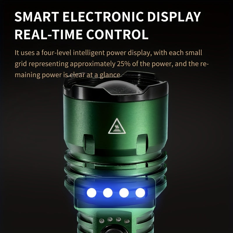 SKYFIRE LED Flashlight Up to 1500 Lumen Ultra Bright Rechargeable Tactical Flashlight Illuminates Up to 800 Meters Adjustable Focus Lens Ignition Function 5 Optional Modes