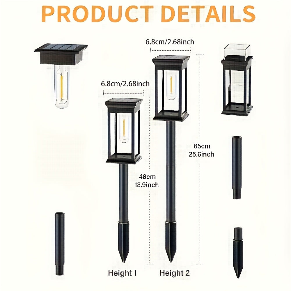 4 Pack Solar Courtyard Light, Upgraded High-Brightness Outdoor Solar Light, Perfect for Patio, Driveway, Walkway, Landscape and Courtyard Decoration