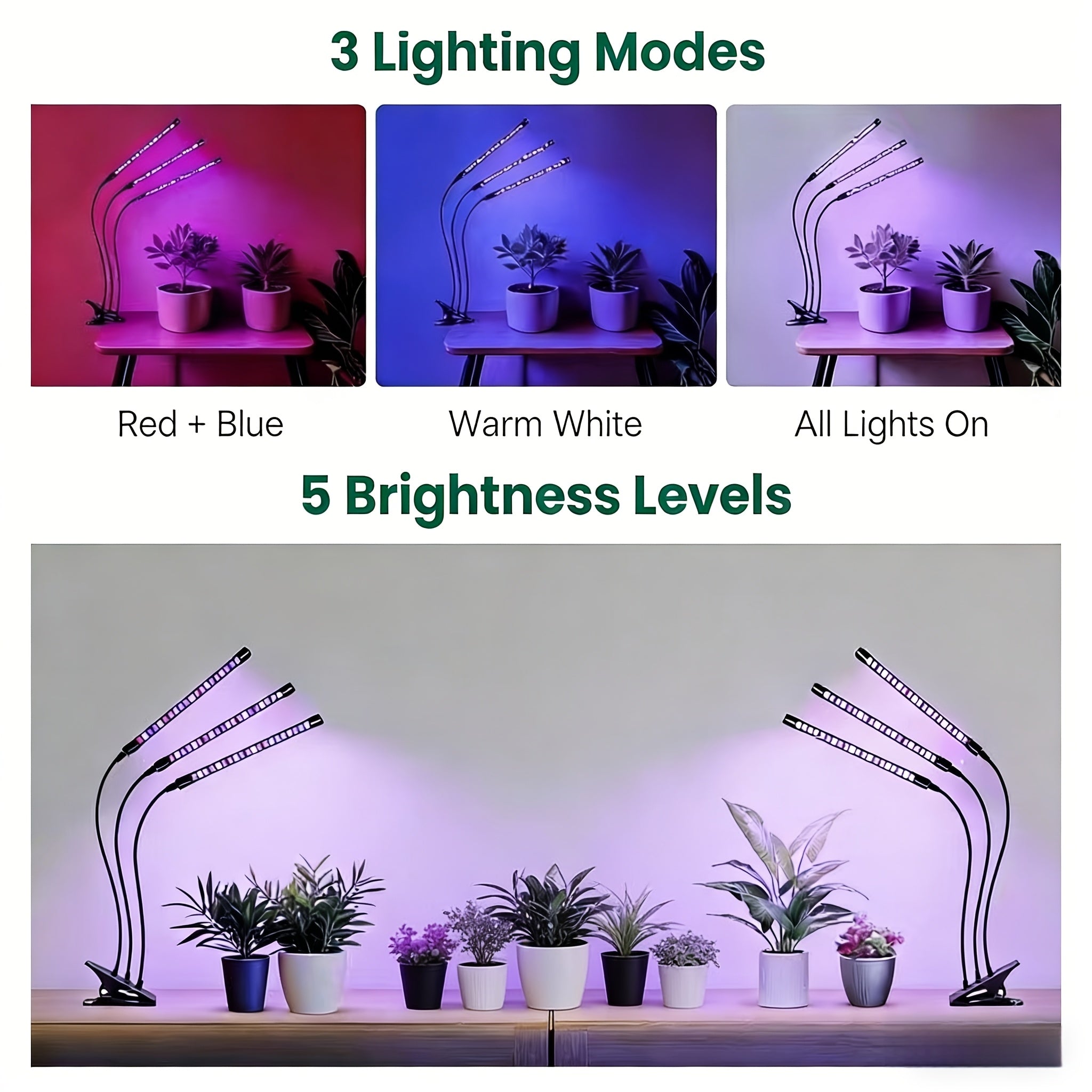 3 tubes, plant grow light, LED full spectrum grow light