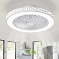 19 Inch Reversible Bladeless Ceiling Fan with Light and Remote, 3000K-6500K Silent Timing Modern Low Profile Ceiling Fan Light, 6 Speed Adjustable, Perfect for Living Room, Kitchen, Bedroom, Office