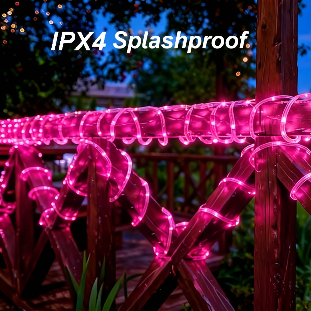 LED灯带，提供200、150、100和50 LED选择，具有IPX4防水防溅功能，适合户外使用。这些柔性透明灯管非常适合新年、情人节、复活节、夏季聚会等庆祝活动。