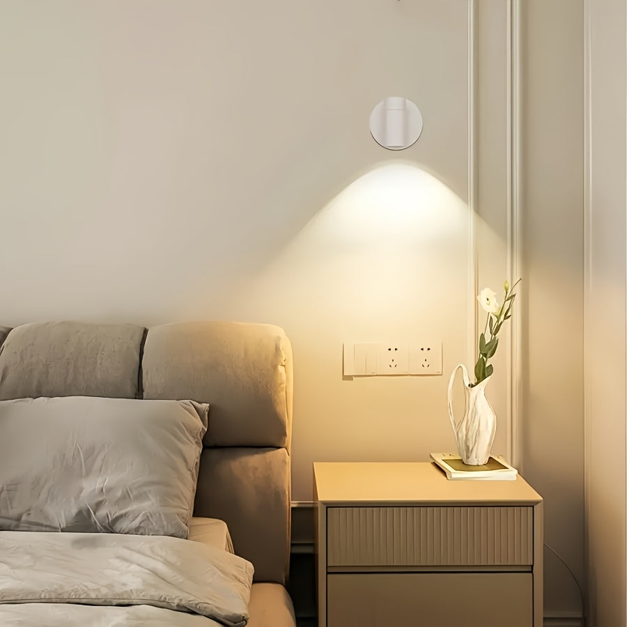 Multi-functional wireless spotlight, with 3 color modes, adjustable brightness and 2000mAh rechargeable battery - suitable for indoor decoration, plants and artwork - easy to install, touch control, white and black, computer accessories and peripherals