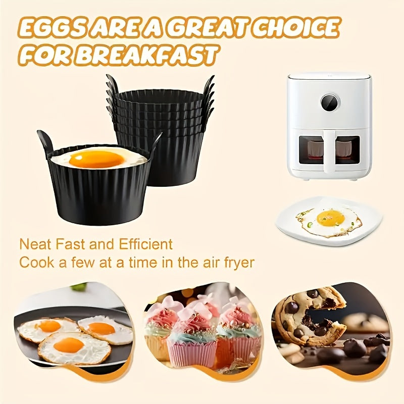 Air Fryer & Steamer Non-stick Baking Molds, Easy Release for Egg & Cupcake, Reusable & Dishwasher Safe, Ideal for Muffins, Puddings and Healthy Meals/