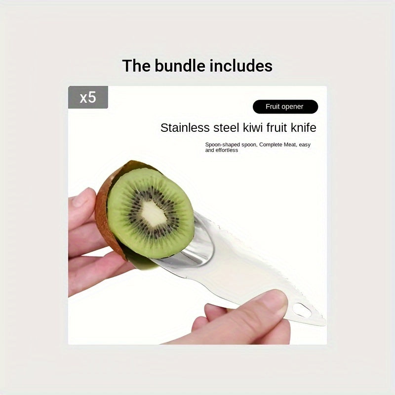 Premium Stainless Steel Kiwi Tool – Easy Scooping, Peeling &amp; Serving – Ergonomic Handle for Comfortable Grip – Rust-Proof – Easy to Clean