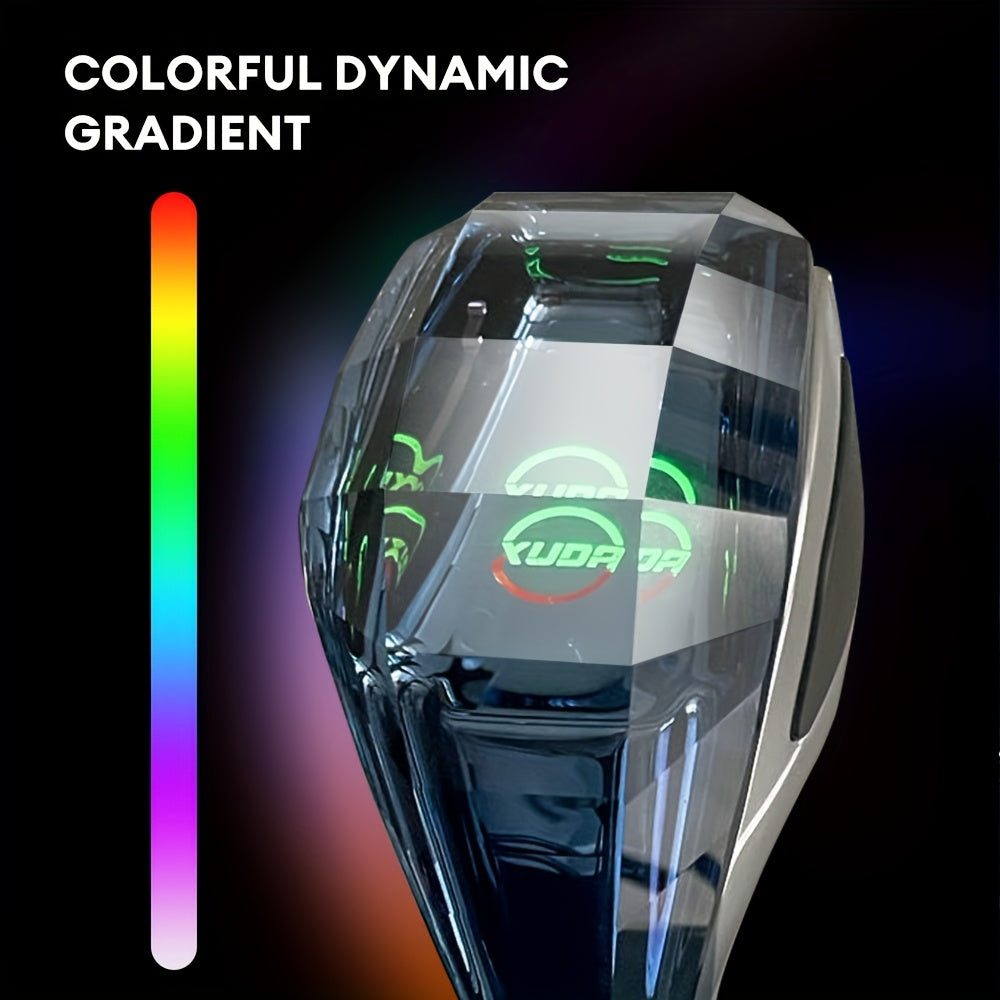 XUDA New Car Crystal Shift Knob, Crystal 7-Color LED Light Shift Lever, Plug and Play, Portable Side Interface, Comfortable Grip, Wear-Resistant & Scratch-Resistant, Fits Toyota Vehicles