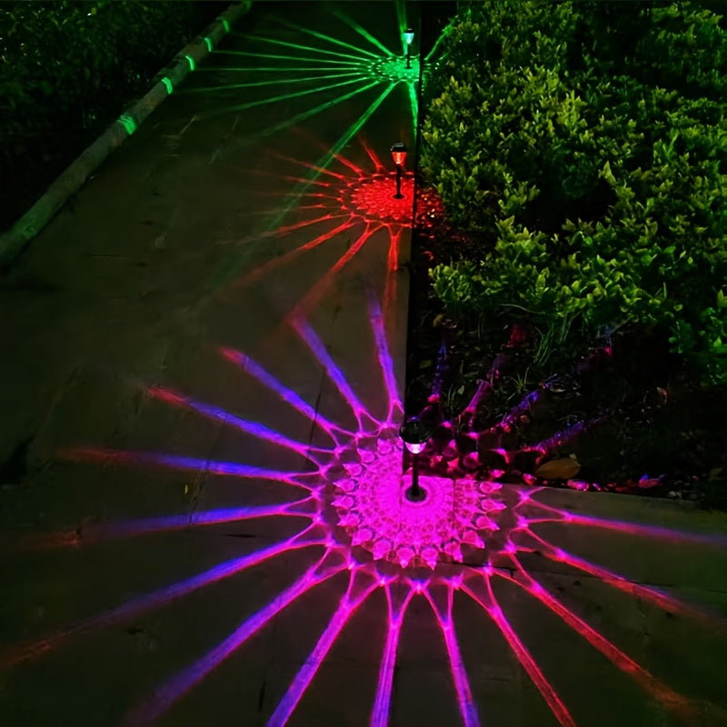 4-Piece Solar Pathway Light Set with Color Gradient LED, Perfect for Illuminating Paths, Villas, Courtyards, and Enhancing Garden Landscapes, Great for Festive Party Decorations