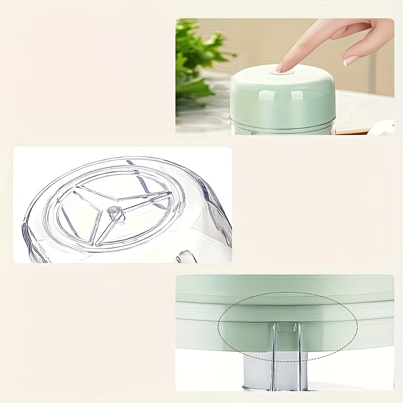 8.45oz Mini Rechargeable Garlic Mincer Meat Grinder, With Fridge Magnet, Durable and Sturdy, Perfect for Mashing Garlic, Chili, Onion, Minced Meat and Nuts