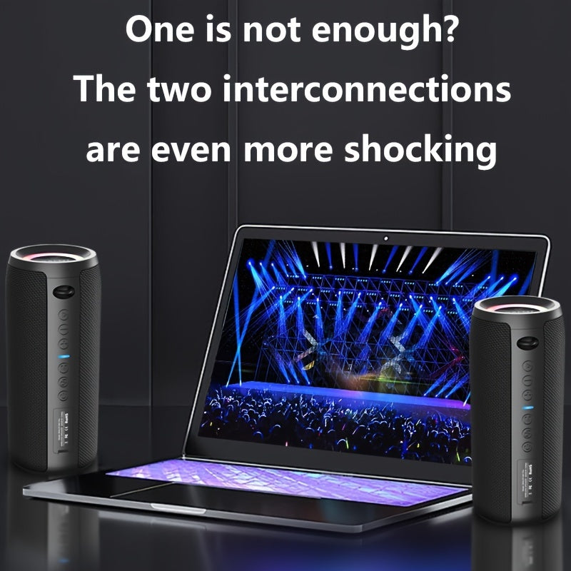 ZEALOT S51 Pro 40W 无线音箱，便携式重低音炮，适合户外使用，无线音响系统，双设备配对，16 小时响亮立体声播放时间，带强劲低音。包含充电和 Aux 电缆，兼容手机、平板电脑